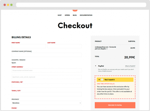 Upsell on Checkout Page