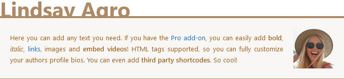 Making the author box look different than other sites