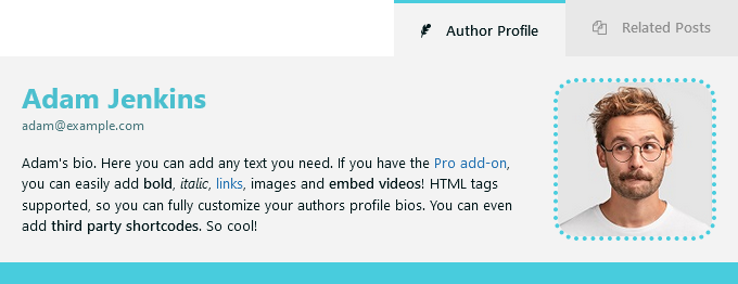 Author Box displayed via Shortcode