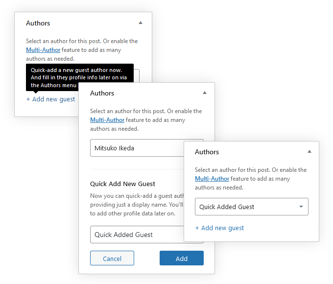 Guest Author Quick Add